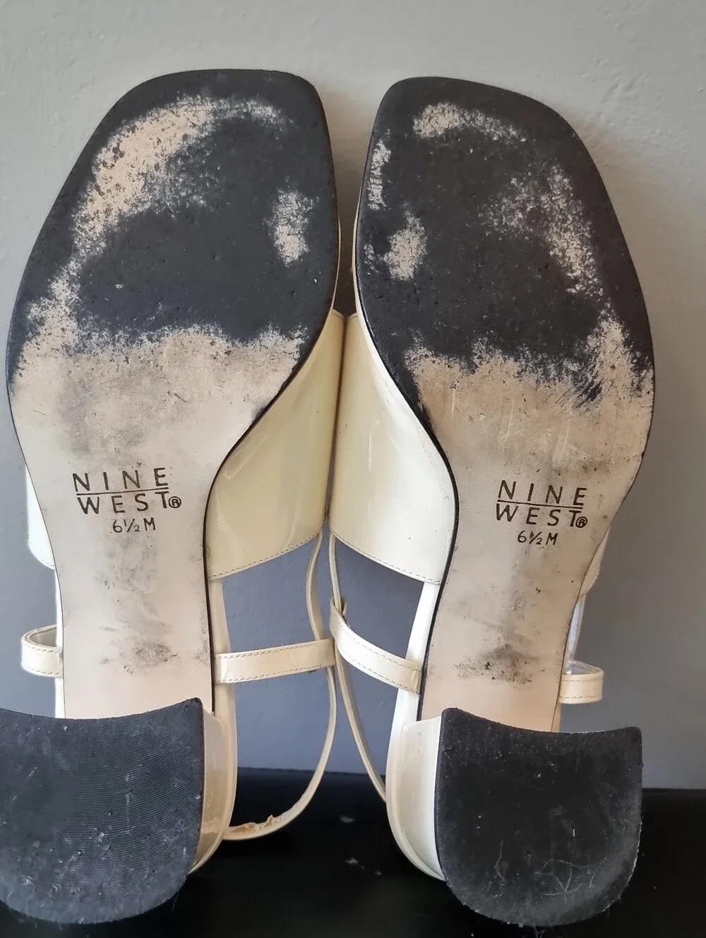 Nine West White Patent Leather Sandals